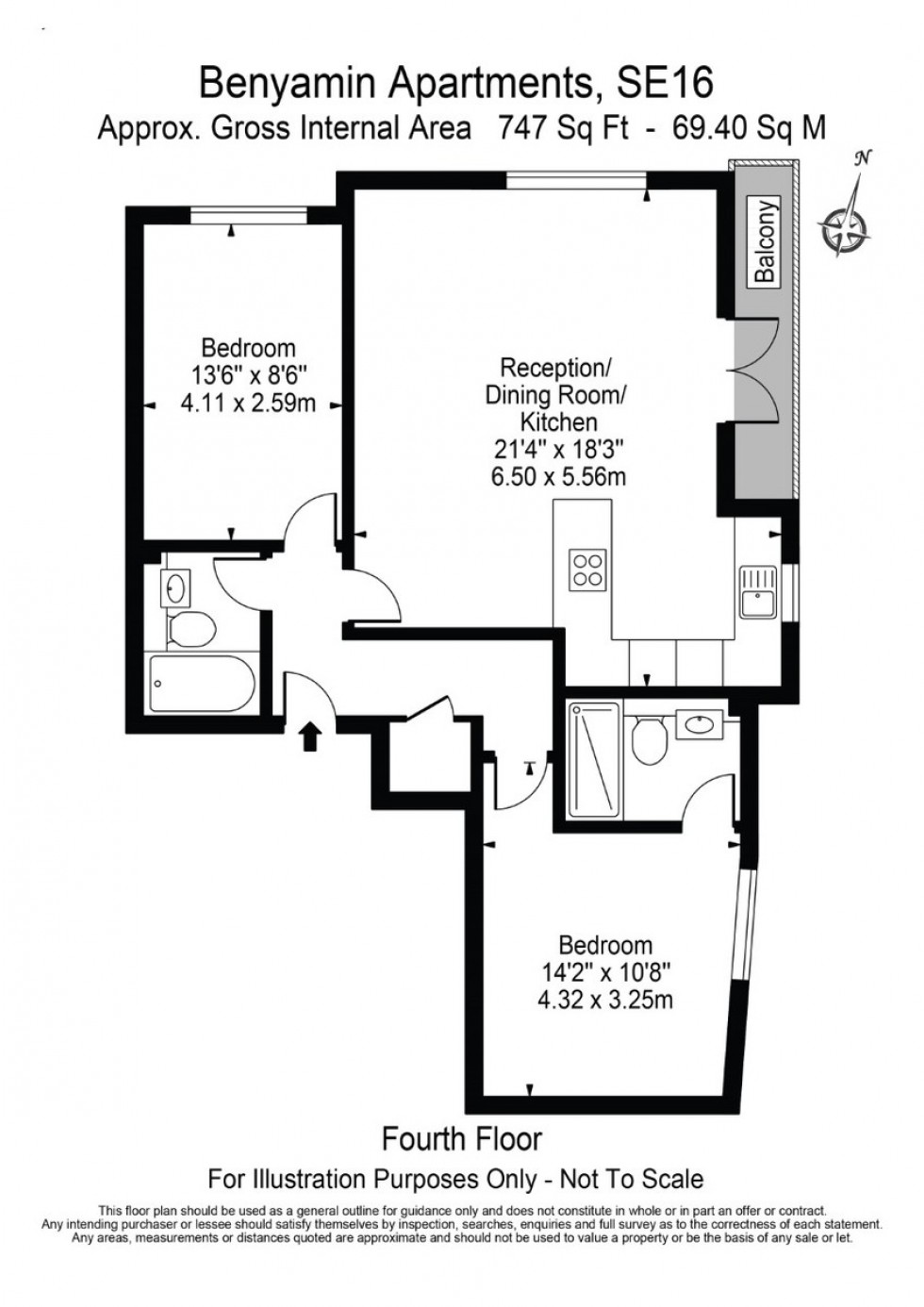 Floorplan for Benyamin Apartments, London, SE16