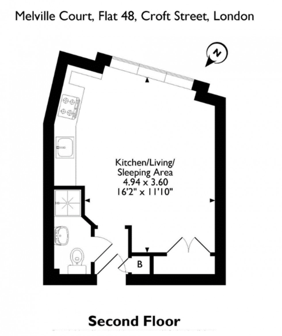 Floorplan for Melville Court, SE8, London