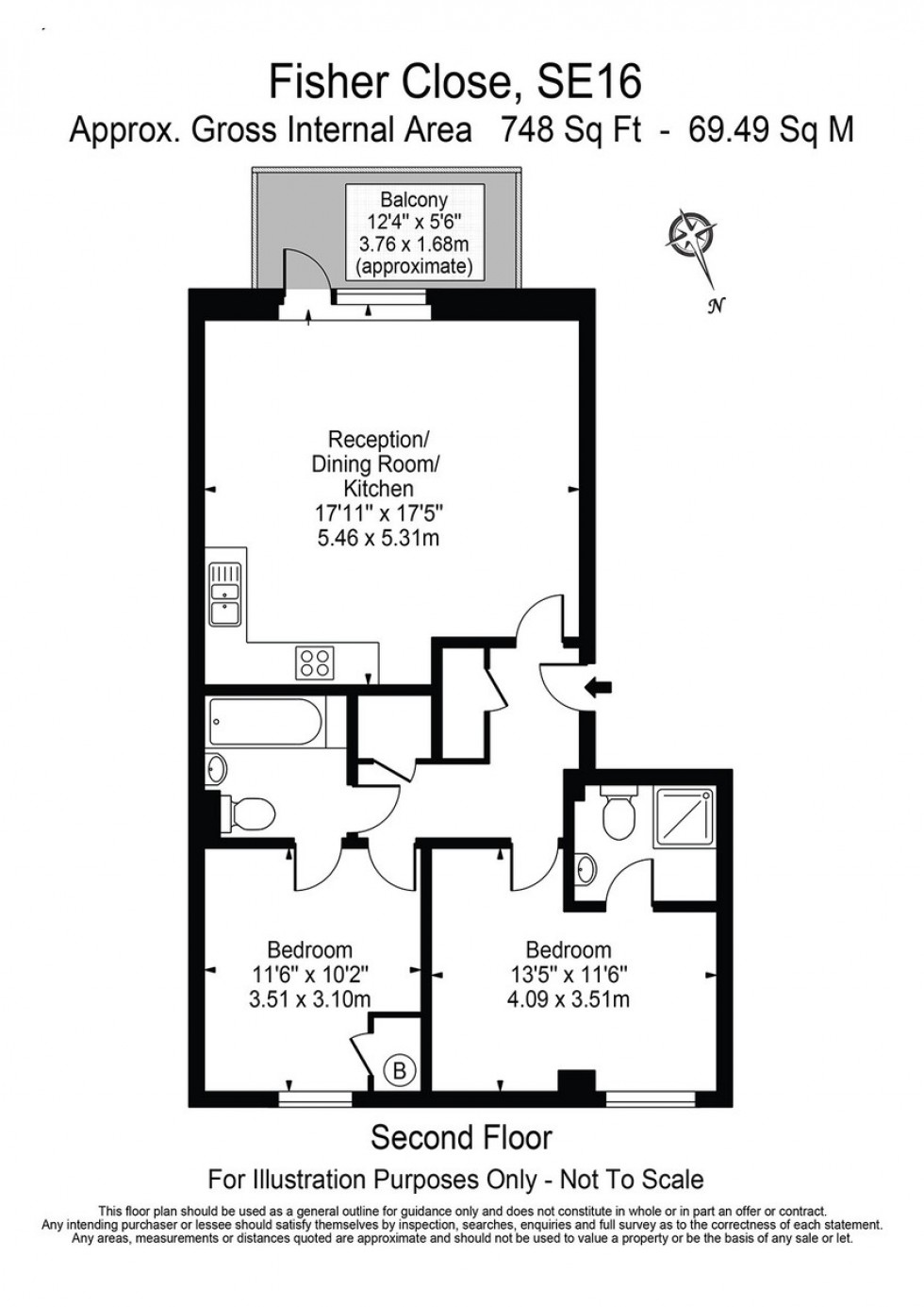 Floorplan for Fisher Close, London, SE16