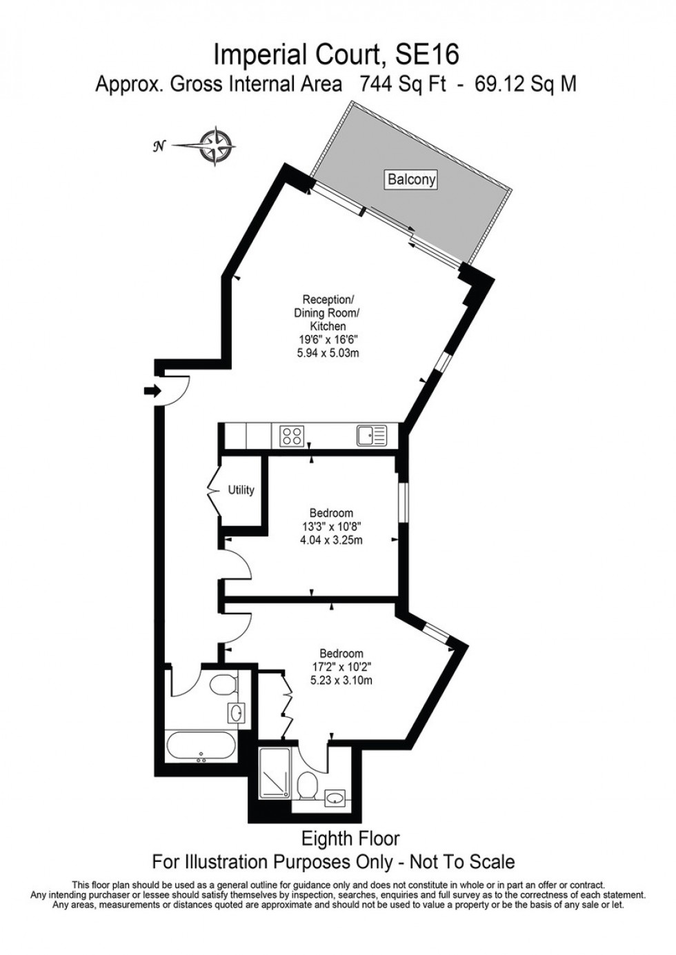 Floorplan for Imperial Court, Canada Water, SE16